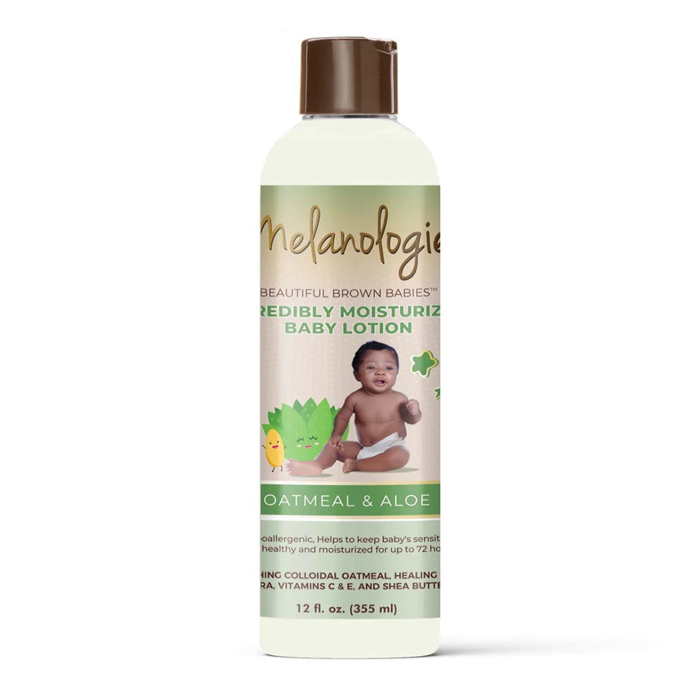 Melanologie Incredibly Moisturizing Baby Lotion, Oatmeal and Aloe, 12 Oz